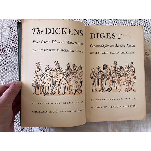 1943 Dickens Digest Vintage Book: Condensed Classics Anthology - Picture 3 of 6